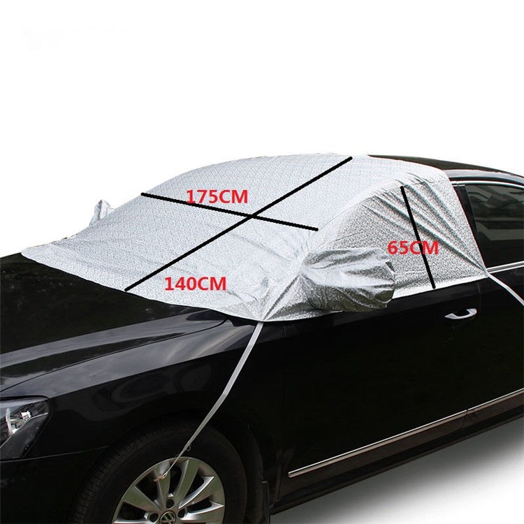Car Half Cover Sunshade Waterproof Car Snow Shield Anti-UV Snow Protection Cover - Size: L (175x140x65cm)-5