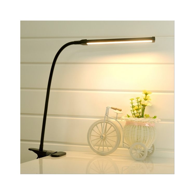 Flexible LED Gooseneck Desk Table Lamp Dimmable Clip Light 2 Lighting Modes - Black-1