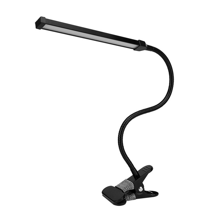 Flexible LED Gooseneck Desk Table Lamp Dimmable Clip Light 2 Lighting Modes - Black-4
