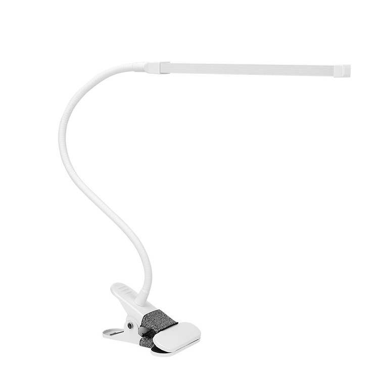 Dimmable Eye-Care LED Desk Lamp Clip On Flexible Gooseneck Table Light - White-2