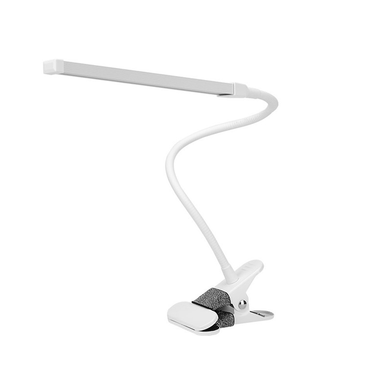 Dimmable Eye-Care LED Desk Lamp Clip On Flexible Gooseneck Table Light - White-5