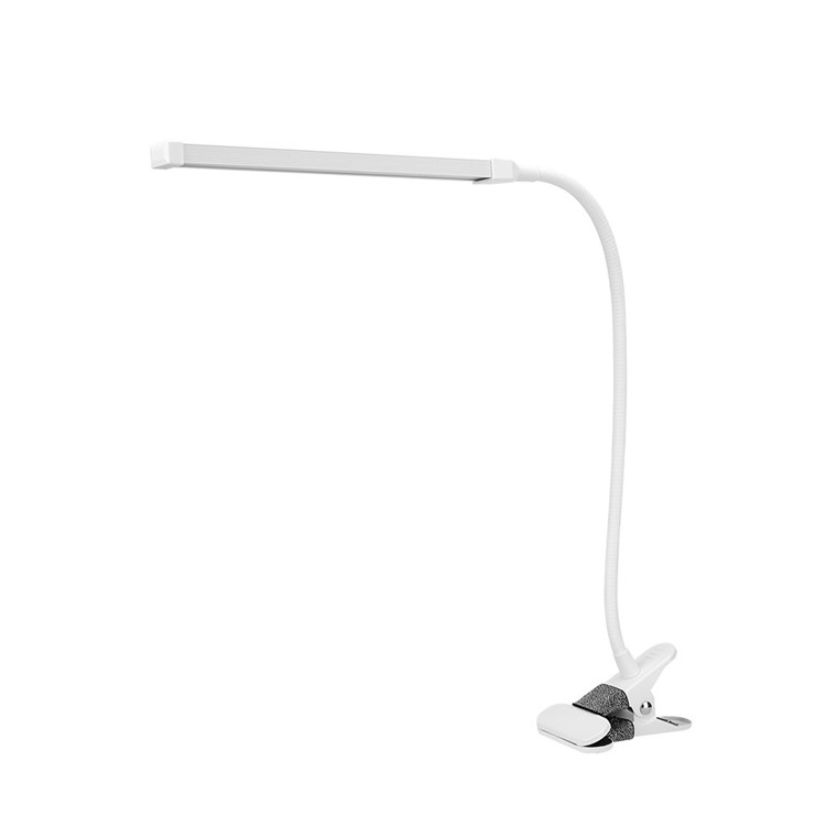 Dimmable Eye-Care LED Desk Lamp Clip On Flexible Gooseneck Table Light - White-6
