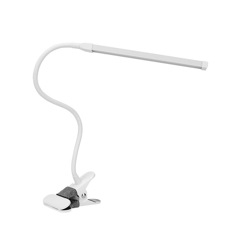 Dimmable Eye-Care LED Desk Lamp Clip On Flexible Gooseneck Table Light - White-7