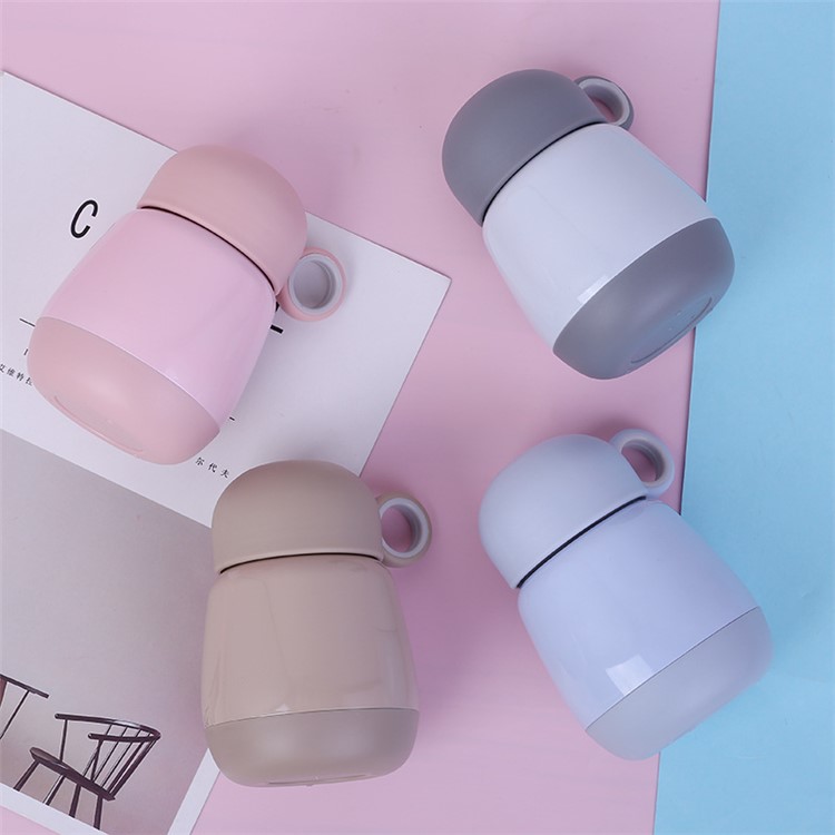 Mini and Portable 304 Stainless Steel Heat Preservation Kettle Hot Water Bottle 300mL - Pink-2
