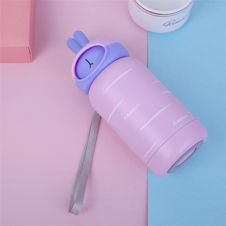 300ml Kids Cute Stainless Steel 304 Insulated Cup Beverage Bottle - Pink / Purple-1