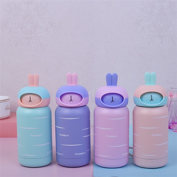 300ml Kids Cute Stainless Steel 304 Insulated Cup Beverage Bottle - Pink / Purple-3
