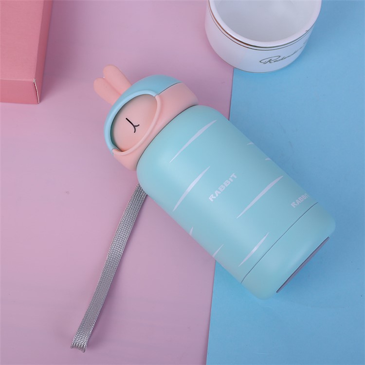 300ml Cute Stainless Steel 304 Insulated Cup Vacuum Bottle - Blue / Pink-1