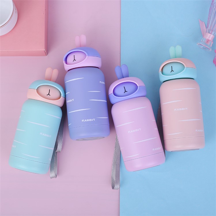 300ml Cute Stainless Steel 304 Insulated Cup Vacuum Bottle - Blue / Pink-2