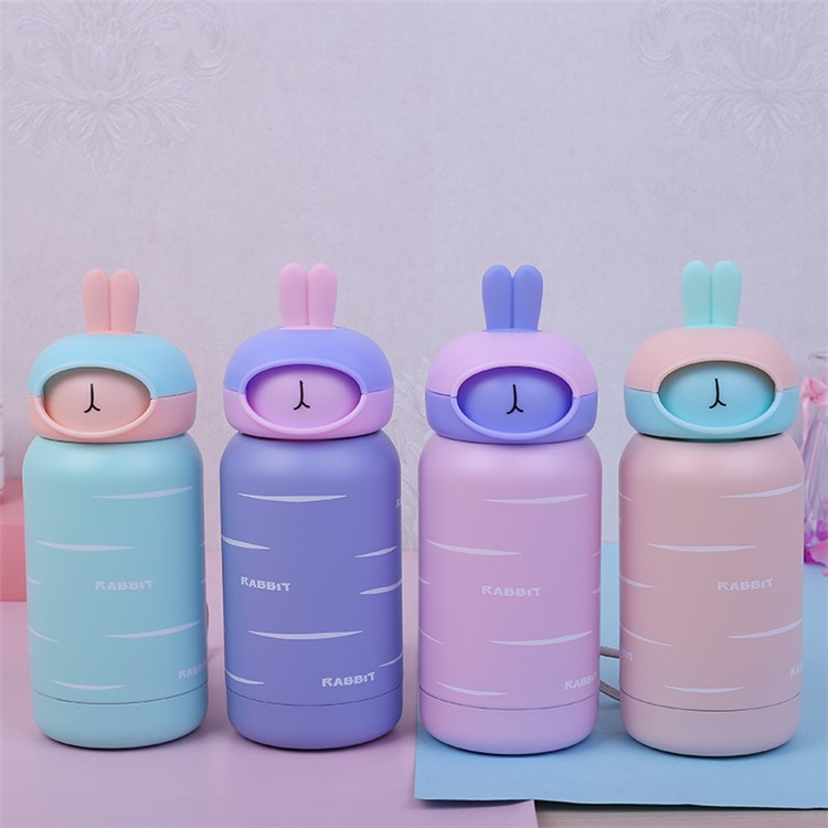 300ml Cute Stainless Steel 304 Insulated Cup Vacuum Bottle - Blue / Pink-3