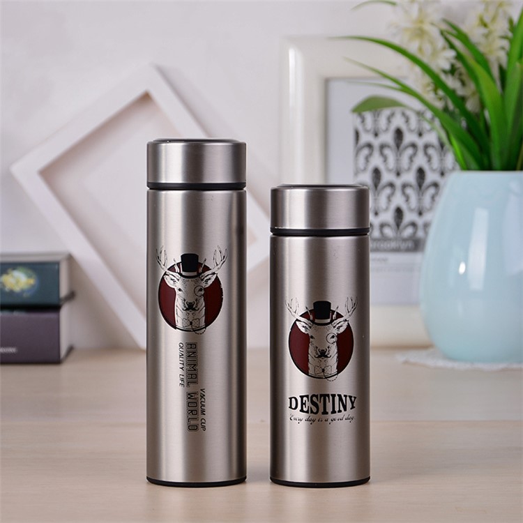 Patterned 304 Stainless Steel Thermal Insulation Cup Stainless Steel Thermoses Cup Insulated Water Bottle - Deer / Capacity: 350ml-1