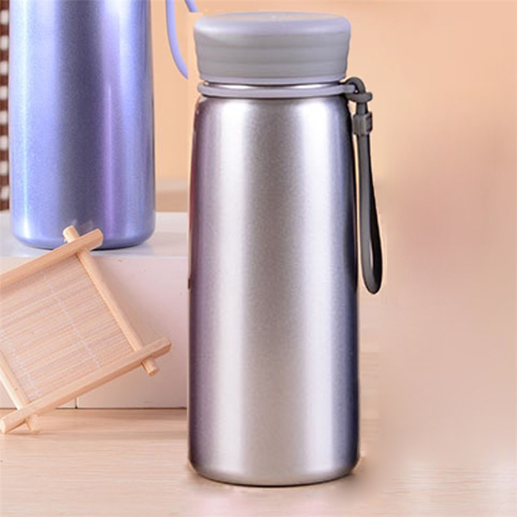 Creative Silicone Strap 304 Stainless Steel Vacuum Flask with Lid - 500ml / Silver Color-1