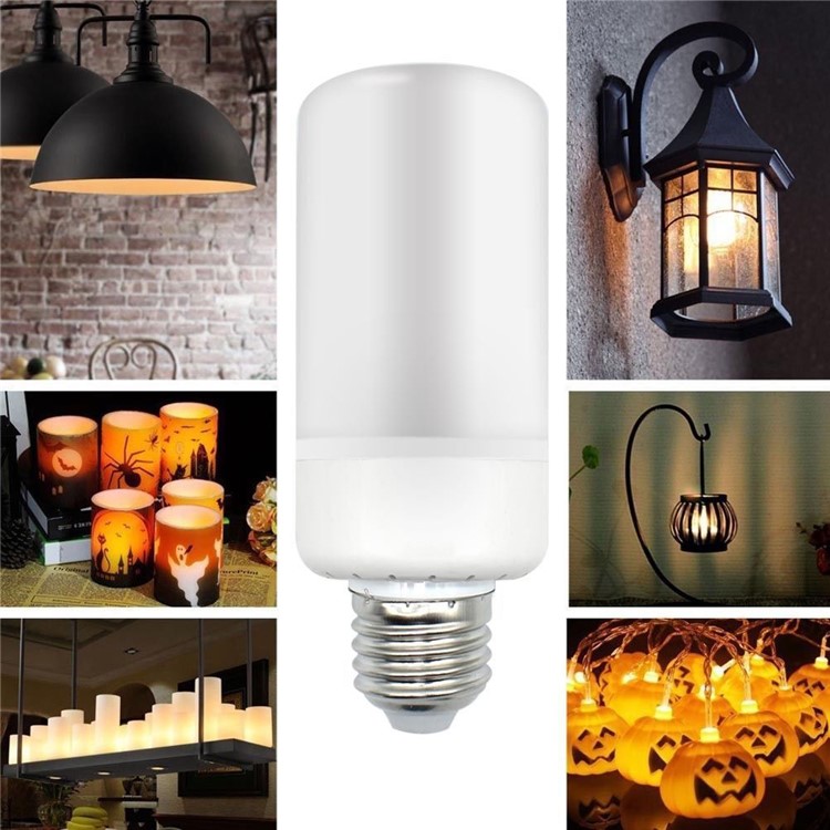 Three-mode LED Burning Fire Effect Bulb 360 Degree Dynamic Lighting - E27-1