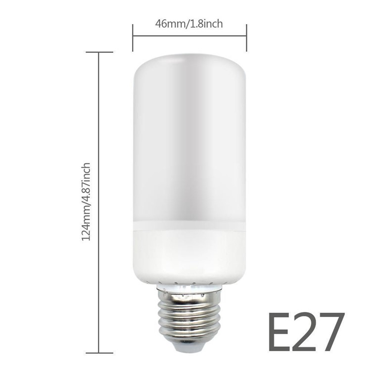 Three-mode LED Burning Fire Effect Bulb 360 Degree Dynamic Lighting - E27-2