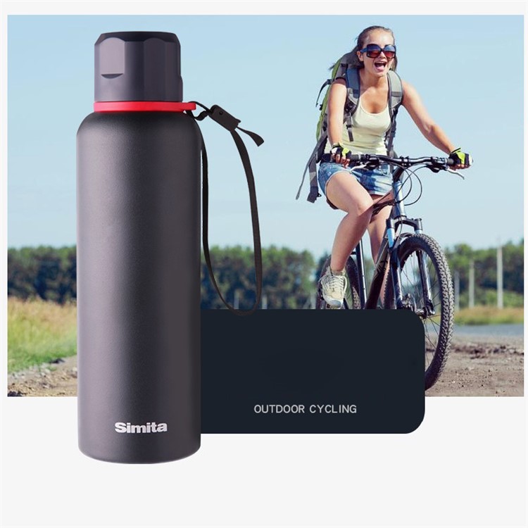 Stainless Steel Vacuum Insulated Thermos Bottle 550ML Sport Beverage Bottle - Black-11