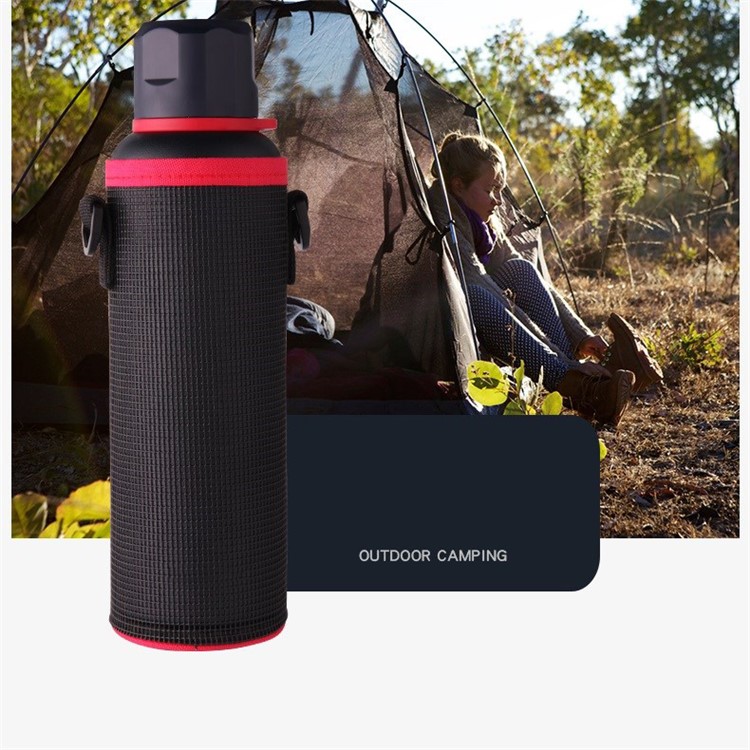 Leakproof Vacuum Insulated Thermos Bottle 550ML Beverage Bottle with Strap for Outdoors Cycling, Running etc. - Green-6