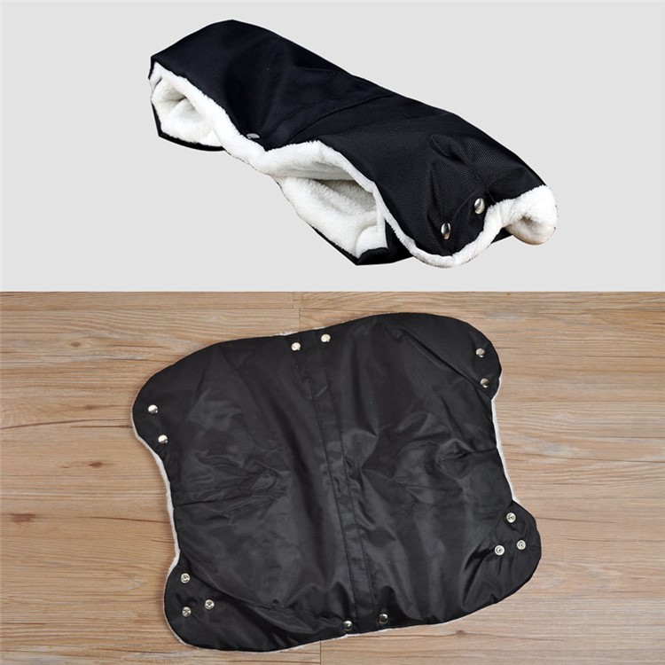Baby Pram Stroller Warmer Gloves Pushchair Hand Winter Handlebar Muff - Black-2
