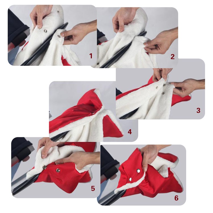 Waterproof Brand New and High Quality Warmer Gloves for Pushchair Handle - Red-3