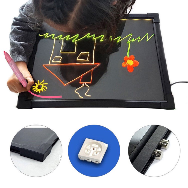 Flashing Illuminated Erasable LED Message Writing Board DIY Drawing Painting Sketching Pad, Size: 40x30cm - US Plug-3