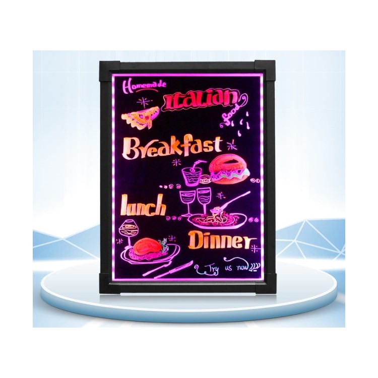 Flashing Illuminated Erasable LED Message Writing Board DIY Drawing Painting Sketching Pad, Size: 40x30cm - US Plug-9
