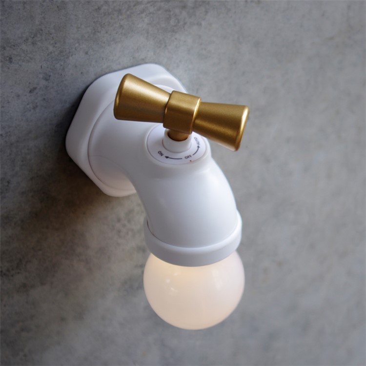 Faucet Type Voice Control LED Night Lamp USB Rechargeable Tap Night Light - White-3