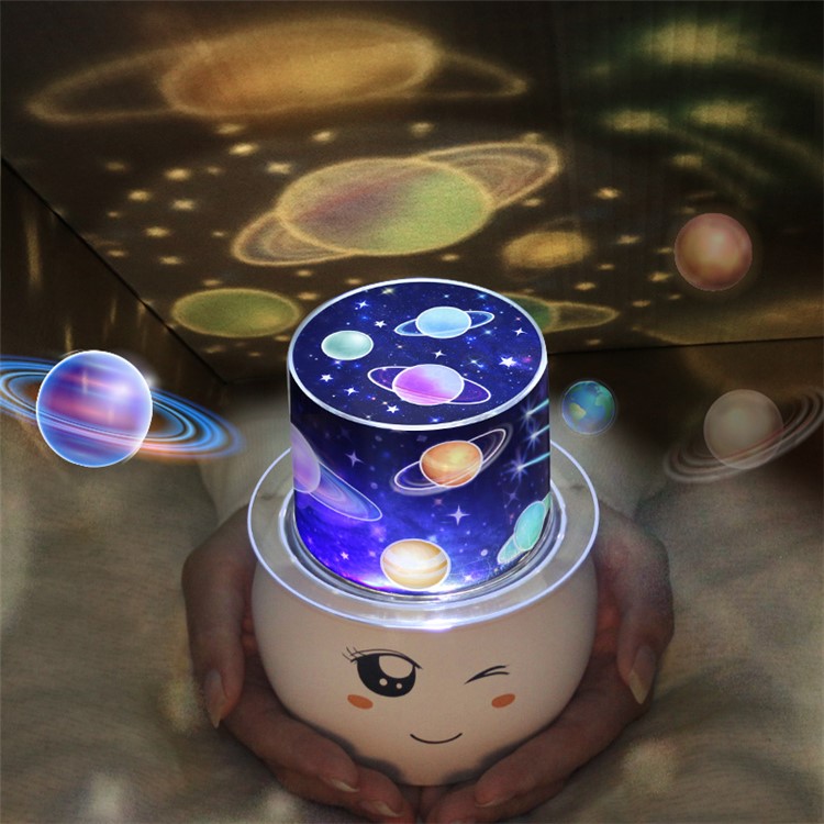 Magic Rotatable Projection Light Smart 4 Modes Dimmable Romantic Night Lamp - Lovely Girl Face-1