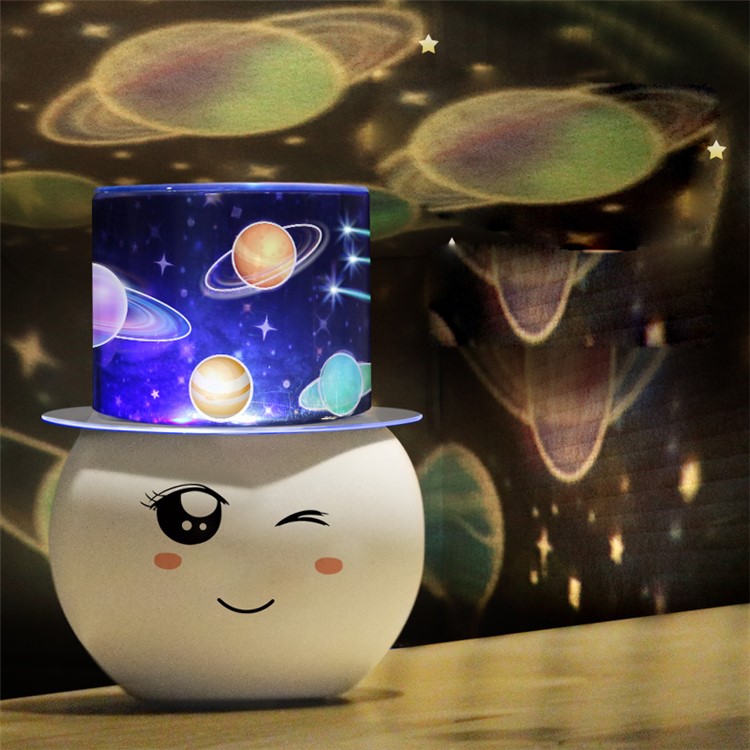Magic Rotatable Projection Light Smart 4 Modes Dimmable Romantic Night Lamp - Lovely Girl Face-4