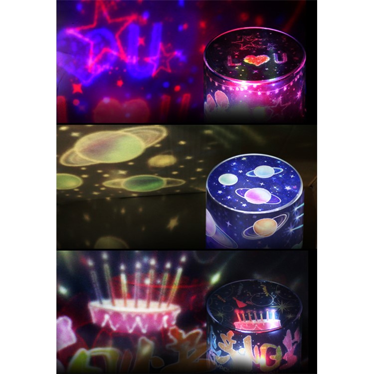 Magic Rotatable Projection Light Smart 4 Modes Dimmable Night Lamp - Gentleman Face-2