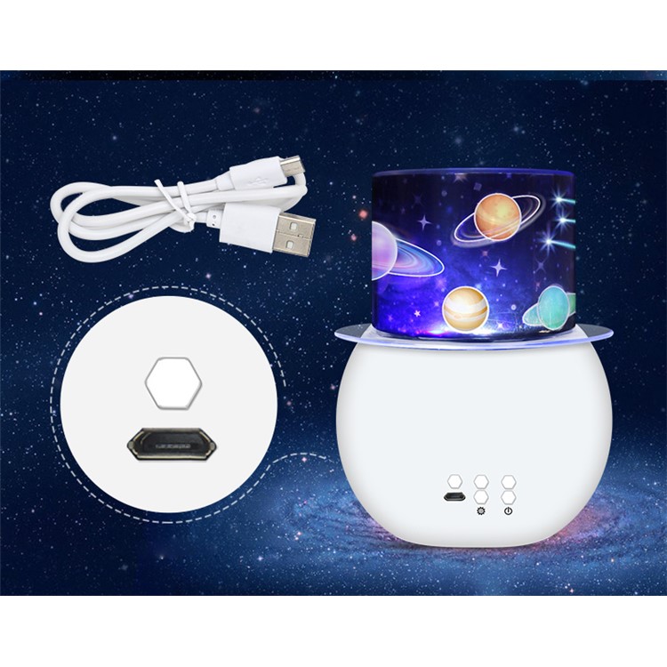 Magic Rotatable Projection Light Smart 4 Modes Dimmable Night Lamp - Gentleman Face-3