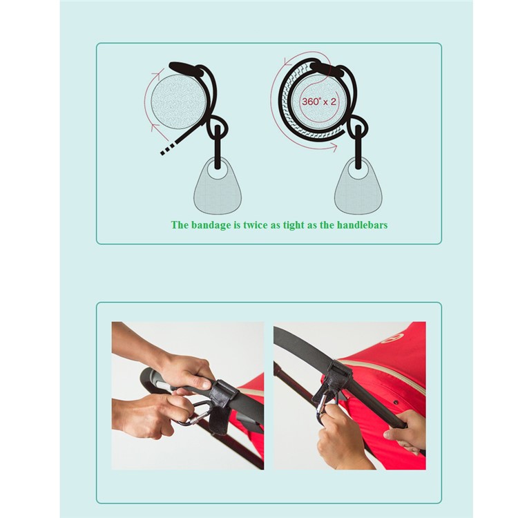 2Pcs/Set Baby Pushchair Pram Stroller Buggy Hanger Rotatable Holder Trolley Hooks-2