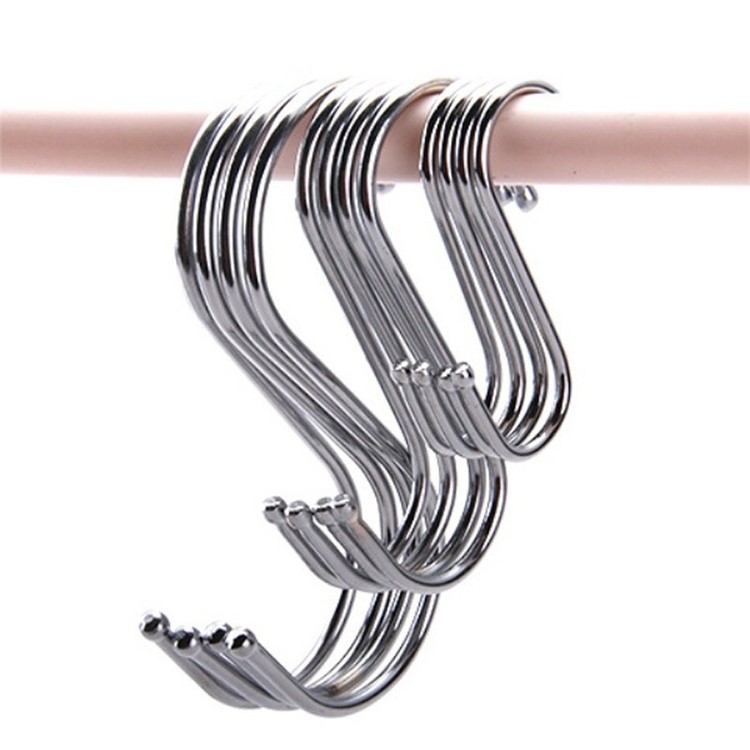 30Pcs/Set S Shaped Hanging Hooks Stainless Steel Hangers for Kitchen Bathroom-1
