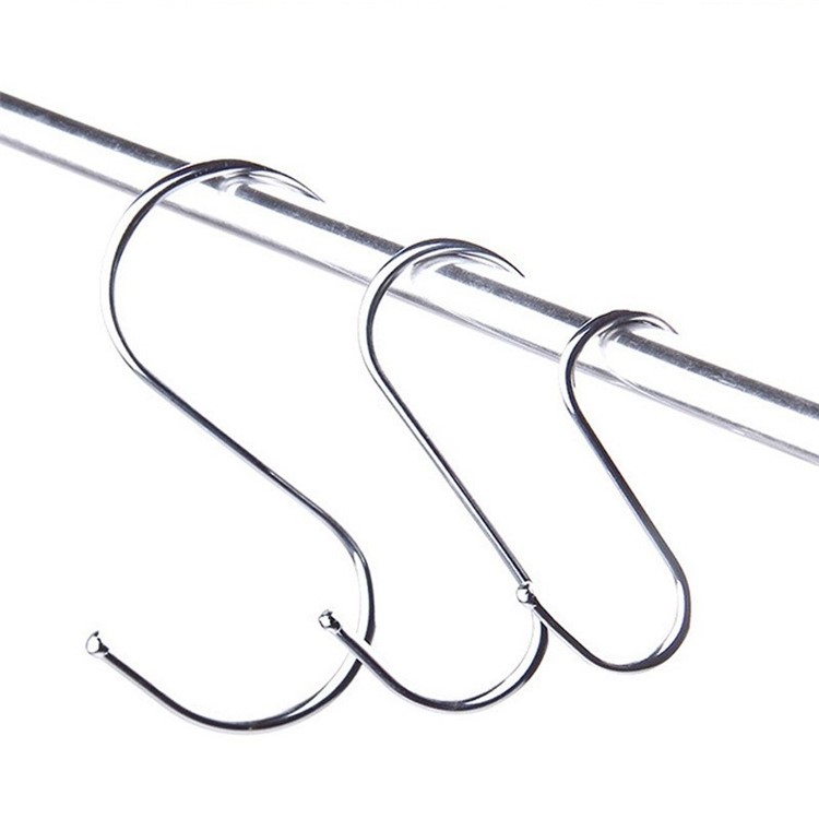 30Pcs/Set S Shaped Hanging Hooks Stainless Steel Hangers for Kitchen Bathroom-5