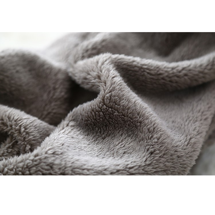 Super Soft Flannel Polar Fleece Blanket Sofa Bed Warm Throw Blanket, Size: 140 x 190cm - Grey and White Grid Pattern-14