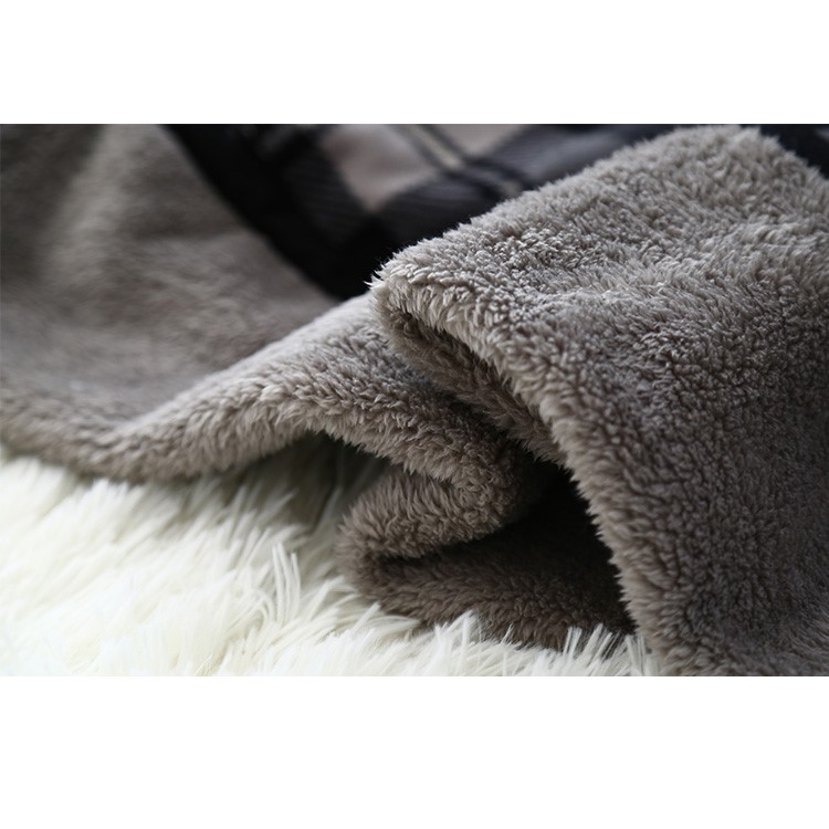 Super Soft Flannel Polar Fleece Blanket Sofa Bed Warm Throw Blanket, Size: 140 x 190cm - Grey and White Grid Pattern-2