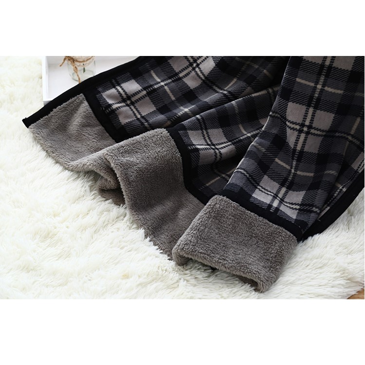 Super Soft Flannel Polar Fleece Blanket Sofa Bed Warm Throw Blanket, Size: 140 x 190cm - Grey and White Grid Pattern-5