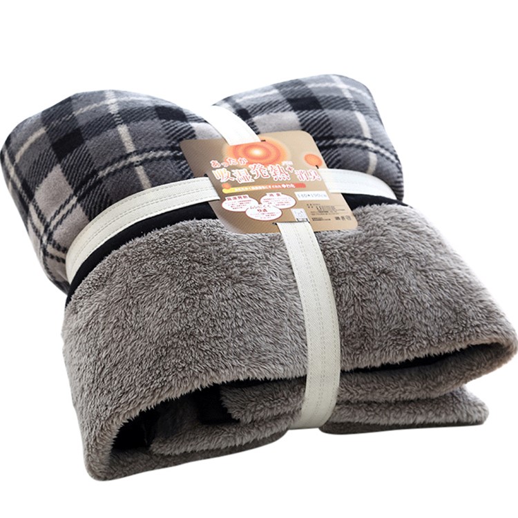 Super Soft Flannel Polar Fleece Blanket Sofa Bed Warm Throw Blanket, Size: 140 x 190cm - Grey and White Grid Pattern-9