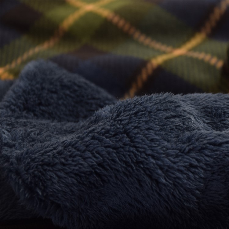 Super Soft Flannel Polar Fleece Blanket Warm Home Office Blanket, Size: 140 x 190cm - Green and Blue Grid Pattern-4