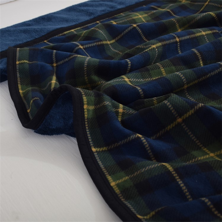 Super Soft Flannel Polar Fleece Blanket Warm Home Office Blanket, Size: 140 x 190cm - Green and Blue Grid Pattern-5