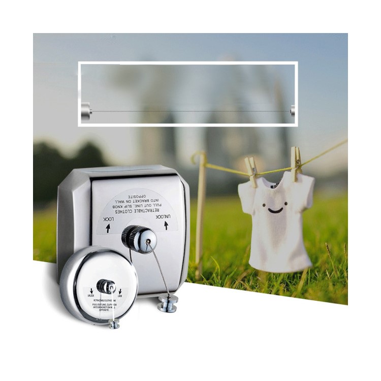 4m Retractable 304 Stainless Steel Clothesline Clothes Dryer for Hotel Balcony Bathroom etc-1