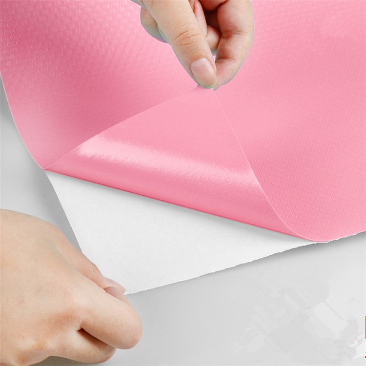 Self-adhering EVA Cabinet Drawer Liner Bright-colored Refrigerator Pad Cupboard Non-Slip Mat - Pink-1