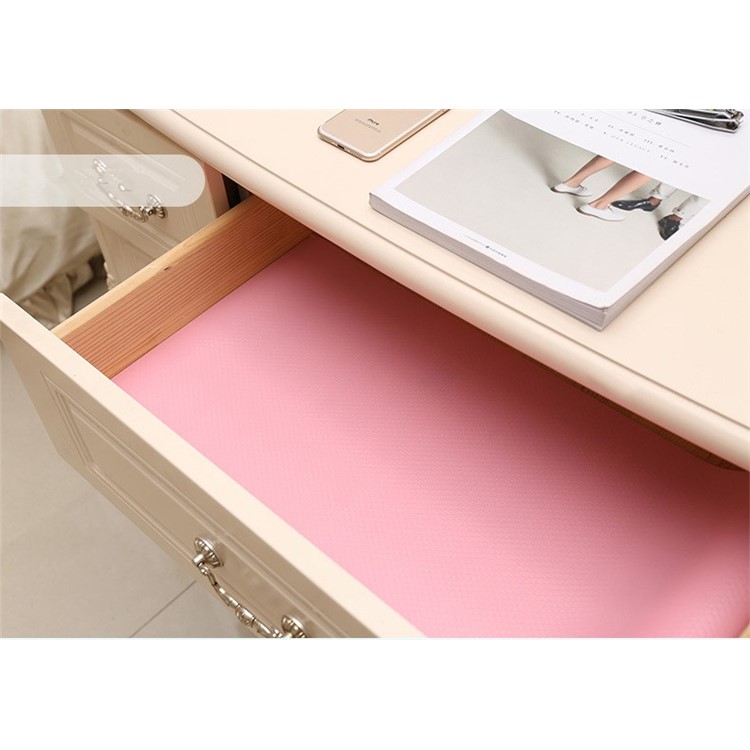 Self-adhering EVA Cabinet Drawer Liner Bright-colored Refrigerator Pad Cupboard Non-Slip Mat - Pink-5