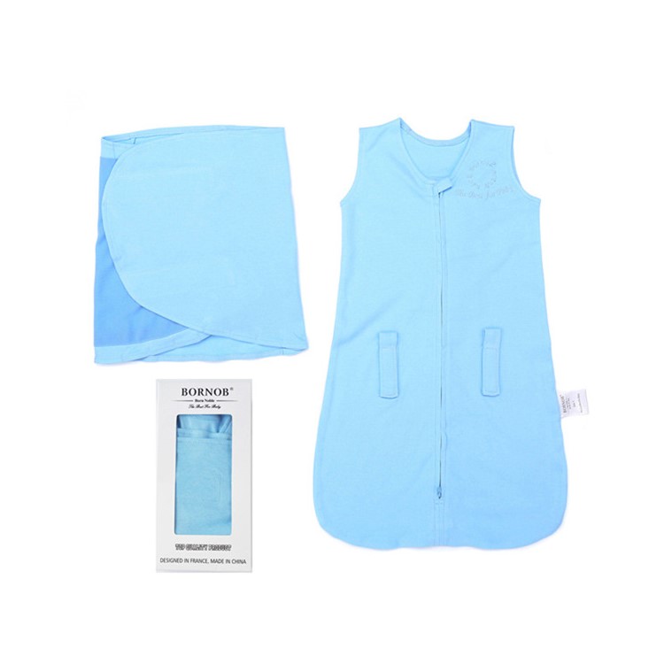 Newborn Baby Swaddling Blanket Soft Cotton Wrap Sleeping Swaddle Blanket - Blue / Size: S-1