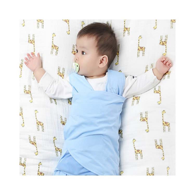 Newborn Baby Swaddling Blanket Soft Cotton Wrap Sleeping Swaddle Blanket - Blue / Size: S-6
