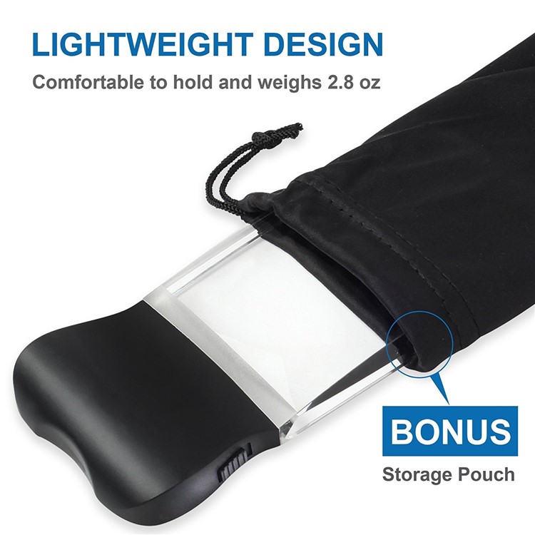 Large Rectangular 2X Handheld Magnifying Glass LED Light Magnifier Lens-2