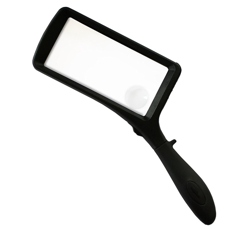 Handheld Rectangle Magnifying Glass 2X and 6X Lens Magnifying Glass with LED Light-1
