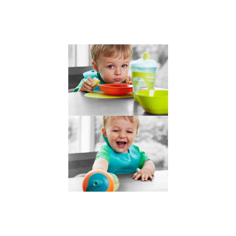 Silicone Baby Toddler Feeding Bid Waterproof Soft Baby Bid with Velcro Closure - Green-3