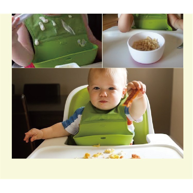Silicone Baby Toddler Feeding Bid Waterproof Soft Baby Bid with Velcro Closure - Green-6