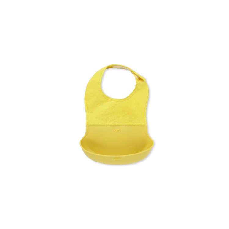 Waterproof Baby Girl Boy Bibs Silicone Bib With Pocket - Yellow-1