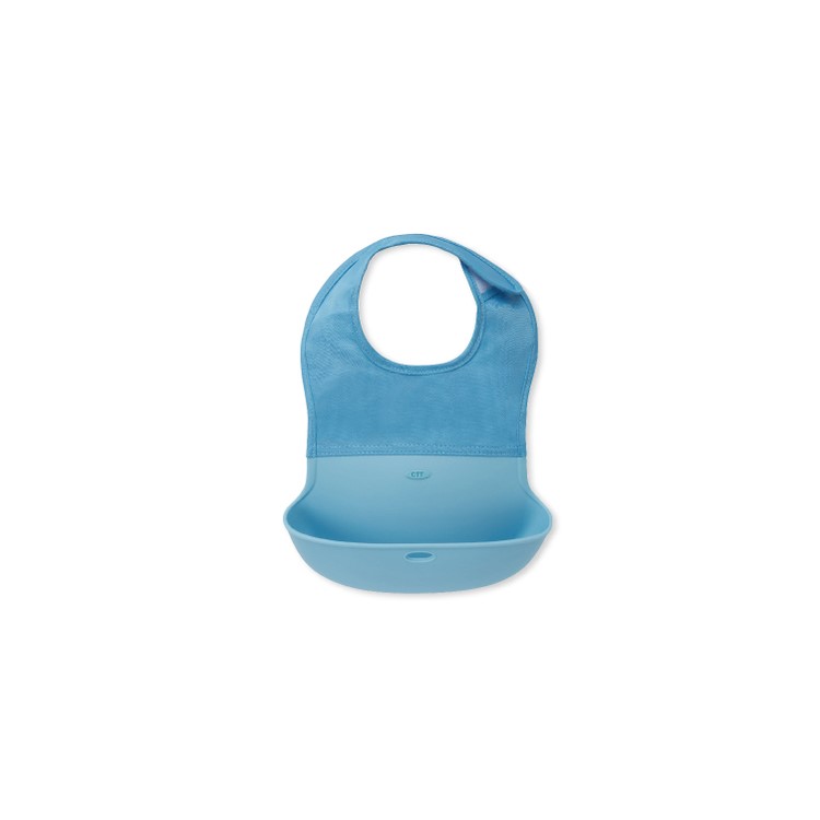 Large Catcher Pocket Waterproof Bib for Infants and Toddlers - Blue-1