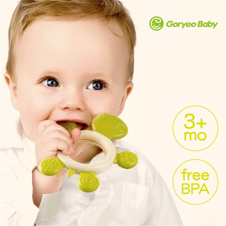 GORYEO BABY BPA Free Safe Soft Silicone Baby Chewable Teether - Green Turtle-3