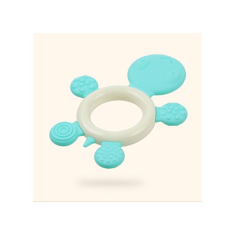 GORYEO BABY BPA Free Safe Silicone Infants Baby Chewable Teether - Blue Turtle-1